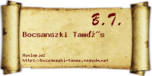 Bocsanszki Tamás névjegykártya